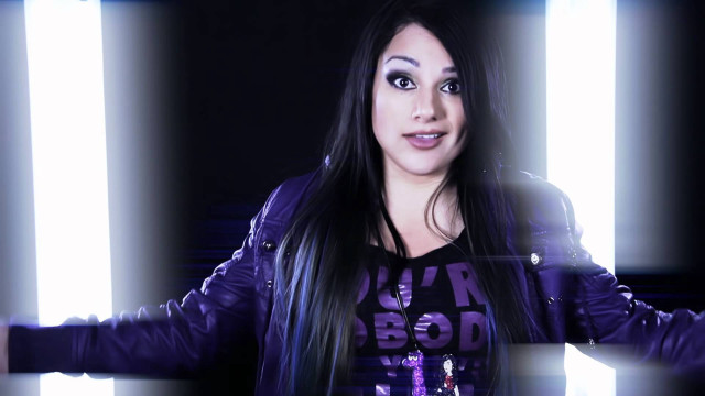 Woman longhair purplejacket araceligilbert hologram free wallpaper - medium preview image