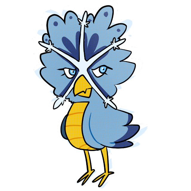 Cartoon bird knife blue face free wallpaper - medium preview image