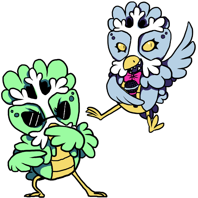 Cartoon birds colored feathers faces free wallpaper - medium preview image