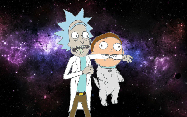 Cartoon character dog galaxy background free wallpaper - medium preview image