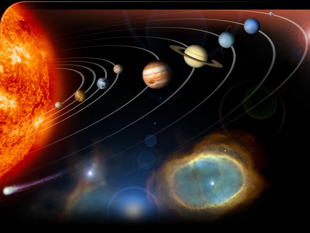 Solar system planets sunset moon free wallpaper - medium preview image