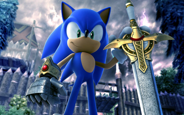 Sonic hedgehog sword castle sky free wallpaper - medium preview image