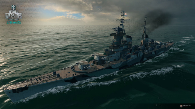 Battleship floating water cloudy sky #4 free wallpaper - medium preview image