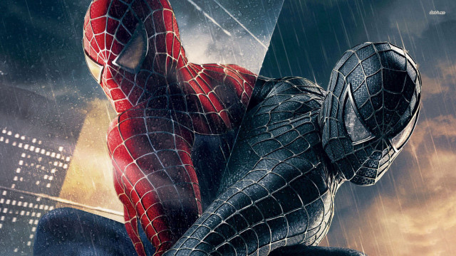 Spiderman rainy ledge fantastic realism free wallpaper - medium preview image