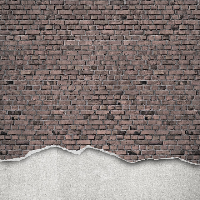 Brick hole white wall honeycomb free wallpaper - medium preview image