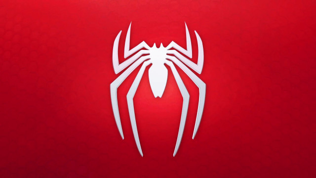 Spider logo red background white free wallpaper - medium preview image