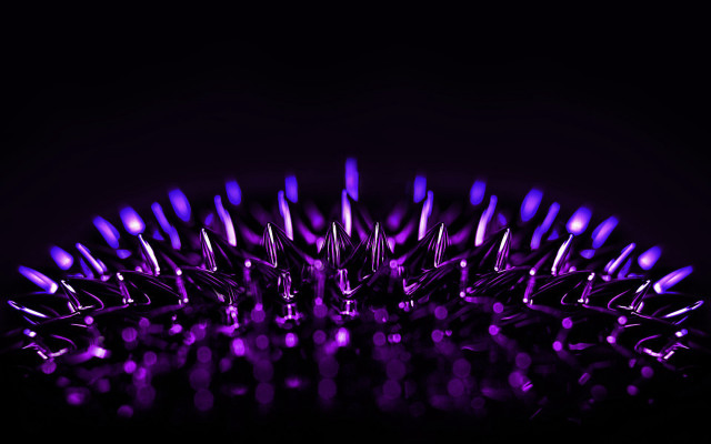 Purple object spikes black background free wallpaper - medium preview image