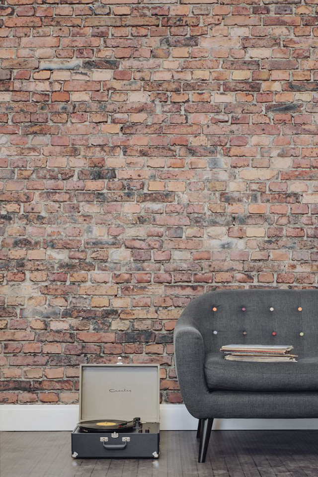 Couch suitcase brick wall record free wallpaper - medium preview image