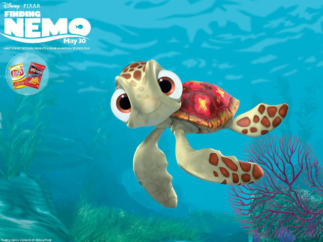 Cartoon turtle swimming ocean candy free wallpaper - medium preview image