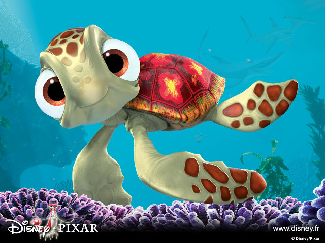 Cartoon turtle swimming ocean corals free wallpaper - medium preview image