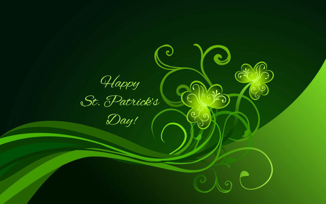 Green background flowers swirls pattern free wallpaper - medium preview image
