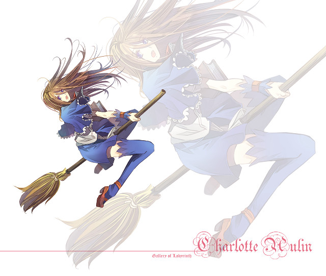 Anime characters flying brooms hair free wallpaper - medium preview image