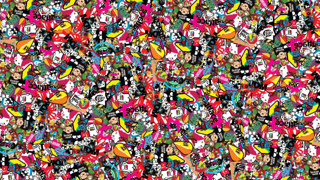 Colorful pattern objects surface variety free wallpaper - medium preview image