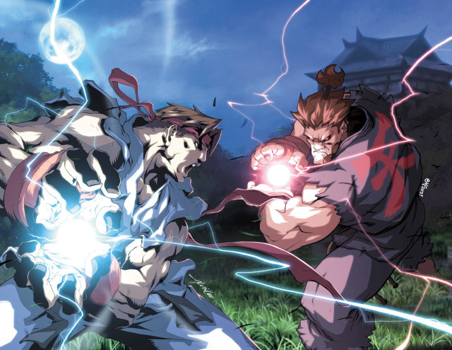 Anime characters fighting field lightning free wallpaper - medium preview image