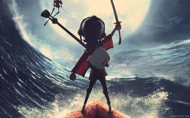 Cartoon character fishing ocean fullmoon free wallpaper - medium preview image