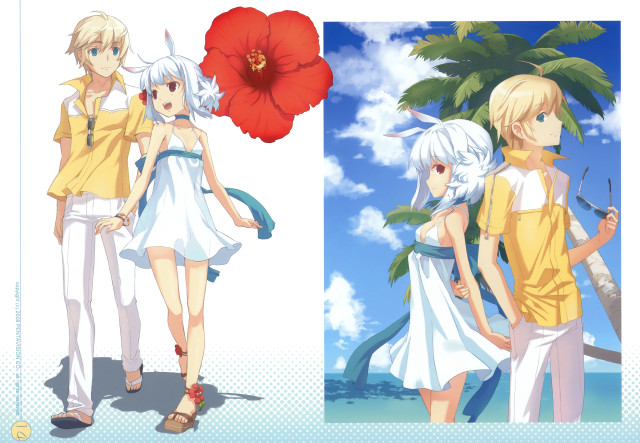 Anime characters standing flower red free wallpaper - medium preview image