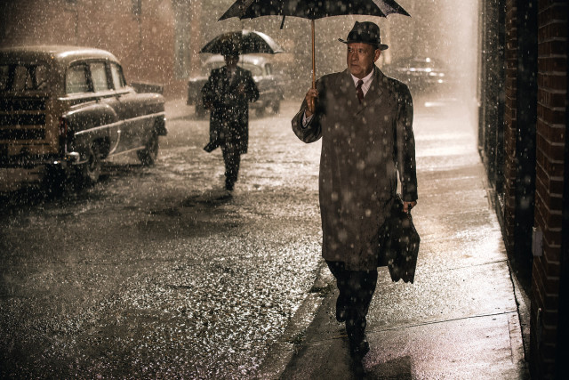Man walking street umbrella rain free wallpaper - medium preview image
