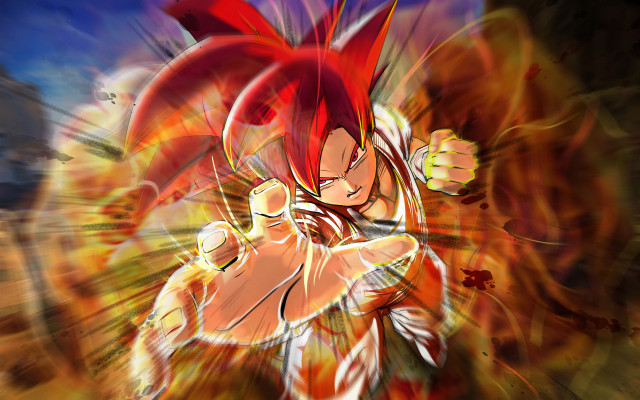 Cartoon redhair redtail bluebackground sotsart free wallpaper - medium preview image