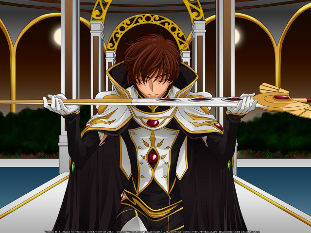 Man black gold outfit sword free wallpaper - medium preview image