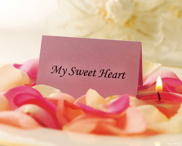 Pink note my sweet heart free wallpaper - medium preview image