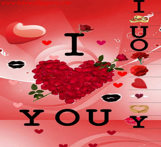 Valentines day card heart roses free wallpaper - medium preview image