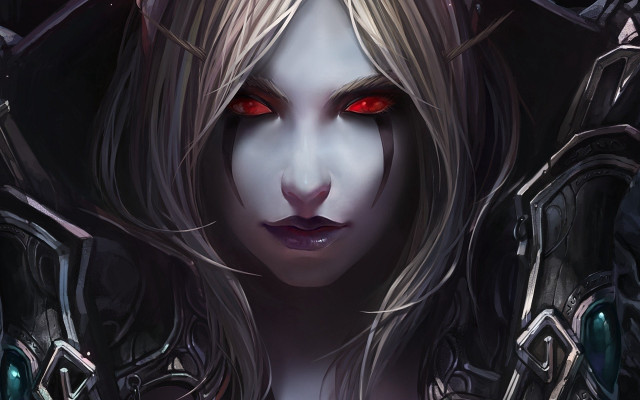 Woman red eyes demon face free wallpaper - medium preview image