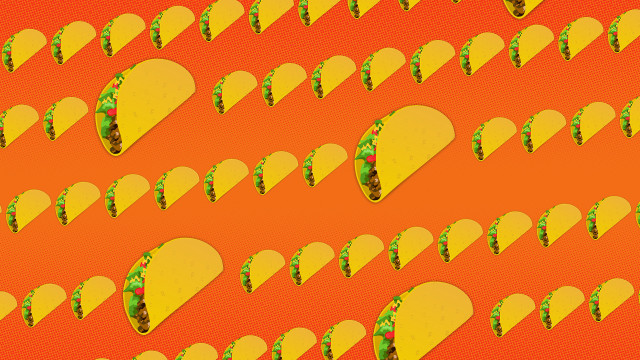 Tacos sandwich orange background green free wallpaper - medium preview image