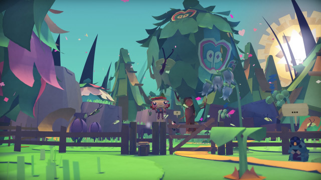 Cartoon forest person bench dog free wallpaper - medium preview image