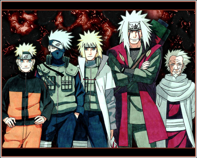 Anime characters black background red #3 free wallpaper - medium preview image