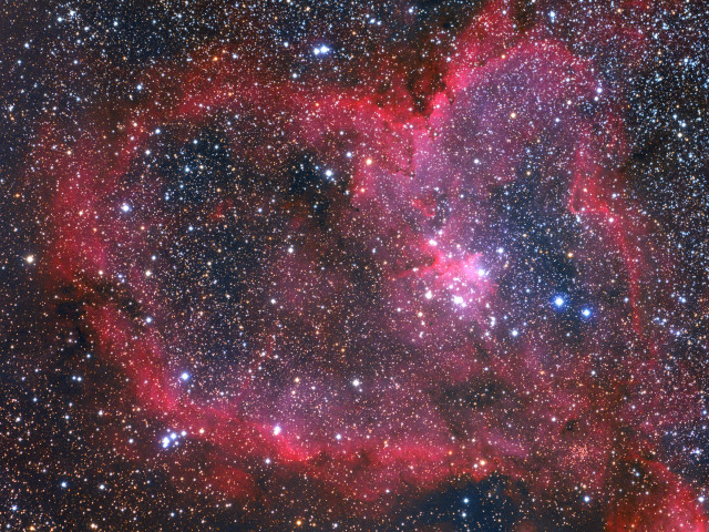 Heart shaped star field red free wallpaper - medium preview image