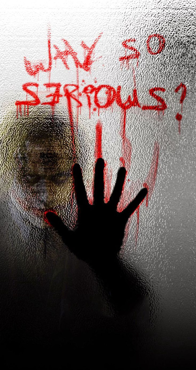 Frosted window hand red spray free wallpaper - medium preview image
