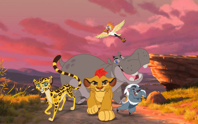 Cartoon animals dirt road cliff free wallpaper - medium preview image