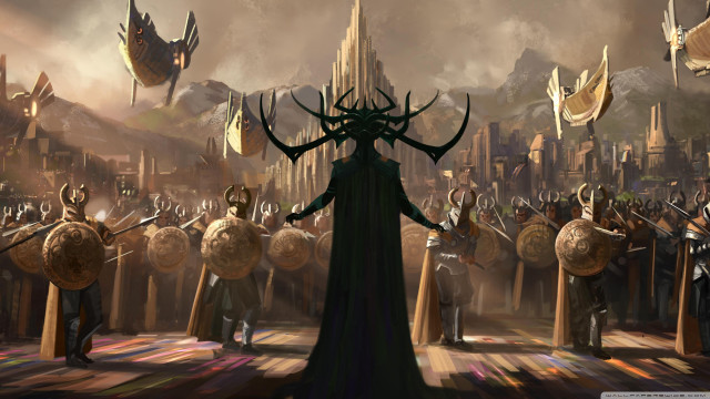 Battle scene giant demon warriors free wallpaper - medium preview image
