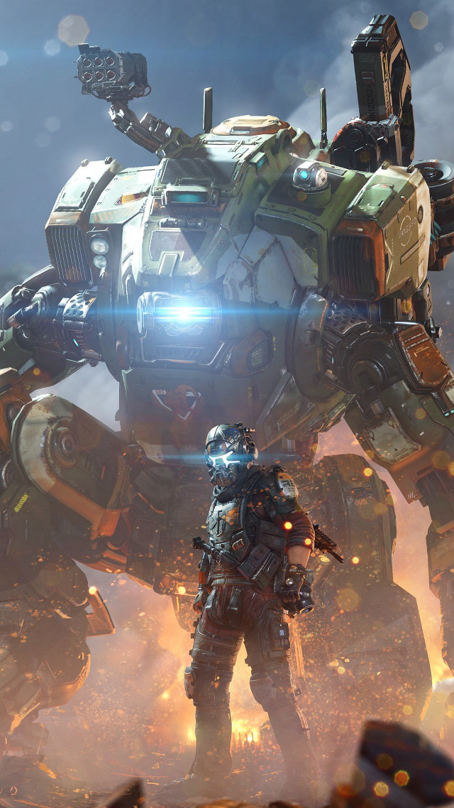 Giant robot field grass rocks free wallpaper - medium preview image