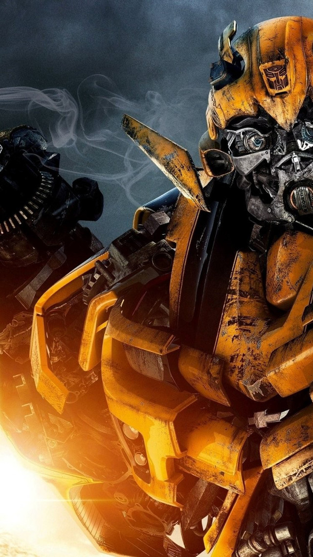 Yellow black robot motorcycle dark free wallpaper - medium preview image