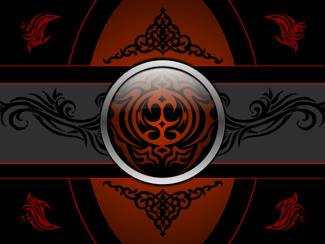 Red black silver circle design free wallpaper - medium preview image