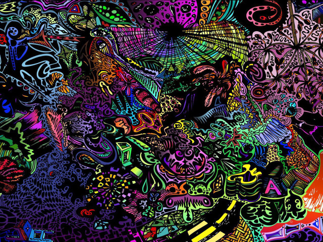 Woman colorful background flowers leaves free wallpaper - medium preview image