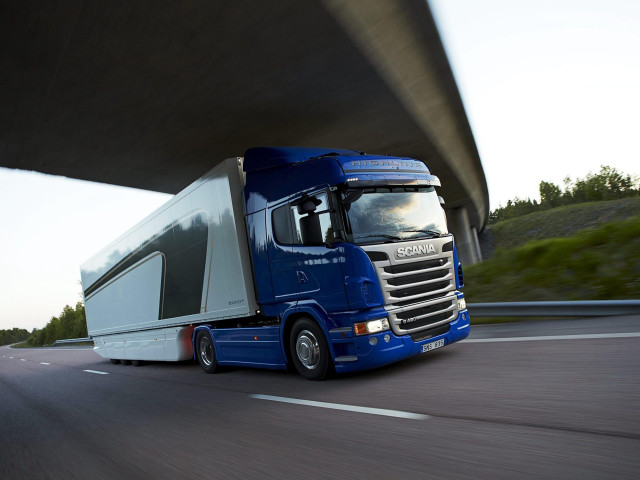 Blue truck bridge highway sky free wallpaper - medium preview image