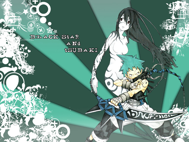 Anime character sword snowflakes stars free wallpaper for desktop - medium preview image