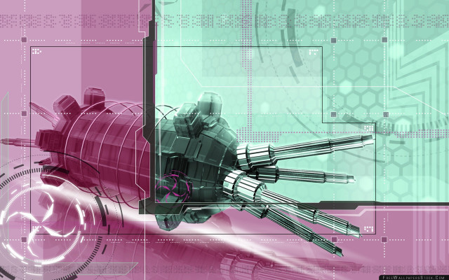 Robot keys pink background black free wallpaper - medium preview image