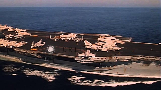 Aircraft carrier ocean jets deck free wallpaper - medium preview image