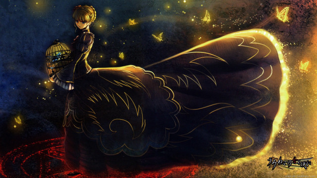 Boy giant animal birdcage butterfly free wallpaper - medium preview image