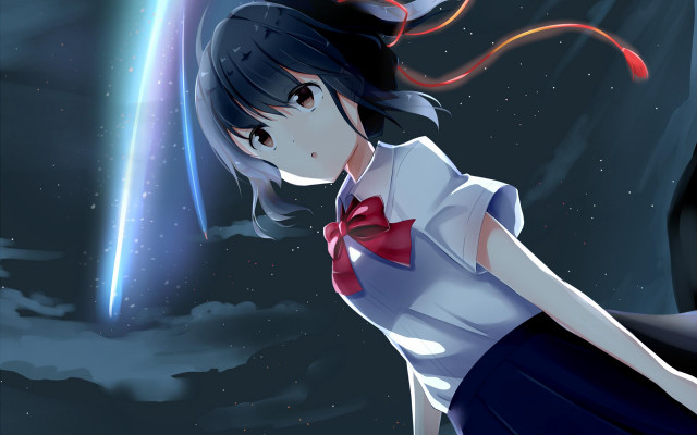 Girl bow tie space background free wallpaper - medium preview image