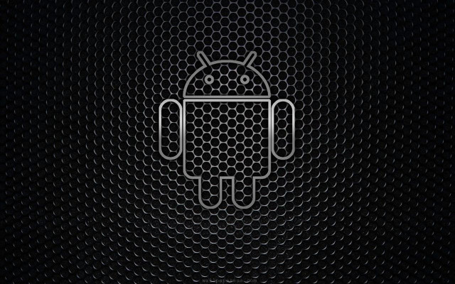 Black background white outline robot free wallpaper - medium preview image