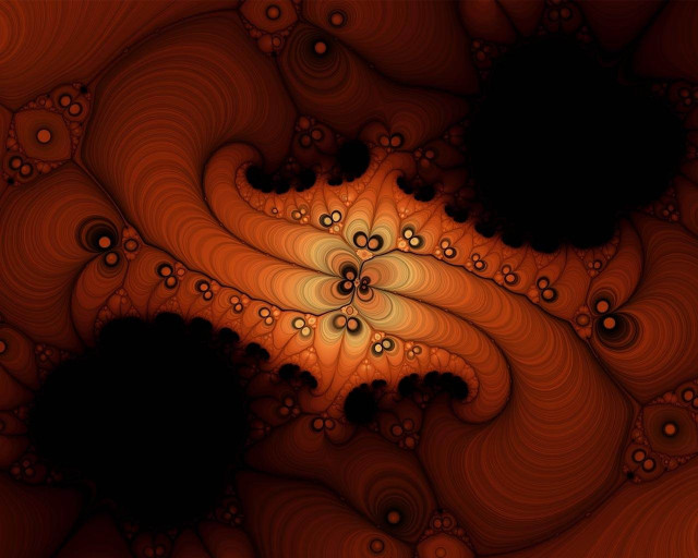 Swirly orange background black circles free wallpaper - medium preview image