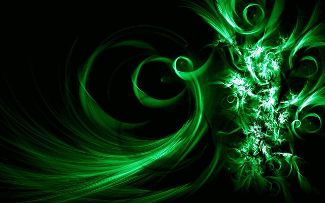 Green abstract background swirls curves free wallpaper - medium preview image