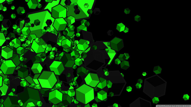 Black green cubes background white free wallpaper for desktop - medium preview image
