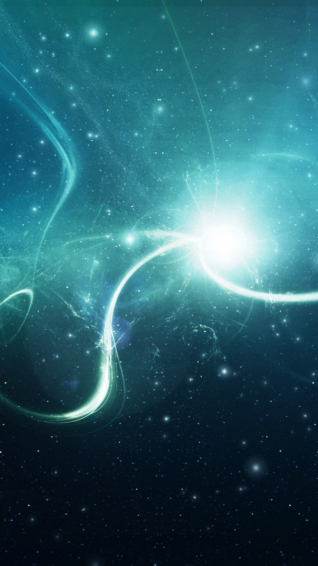 Blue green space stars lightning free wallpaper - medium preview image