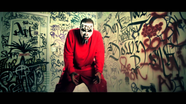 Man red shirt mask graffiti free wallpaper - medium preview image