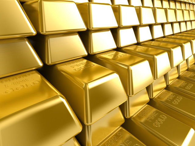 Gold bars stack shelf room free wallpaper - medium preview image